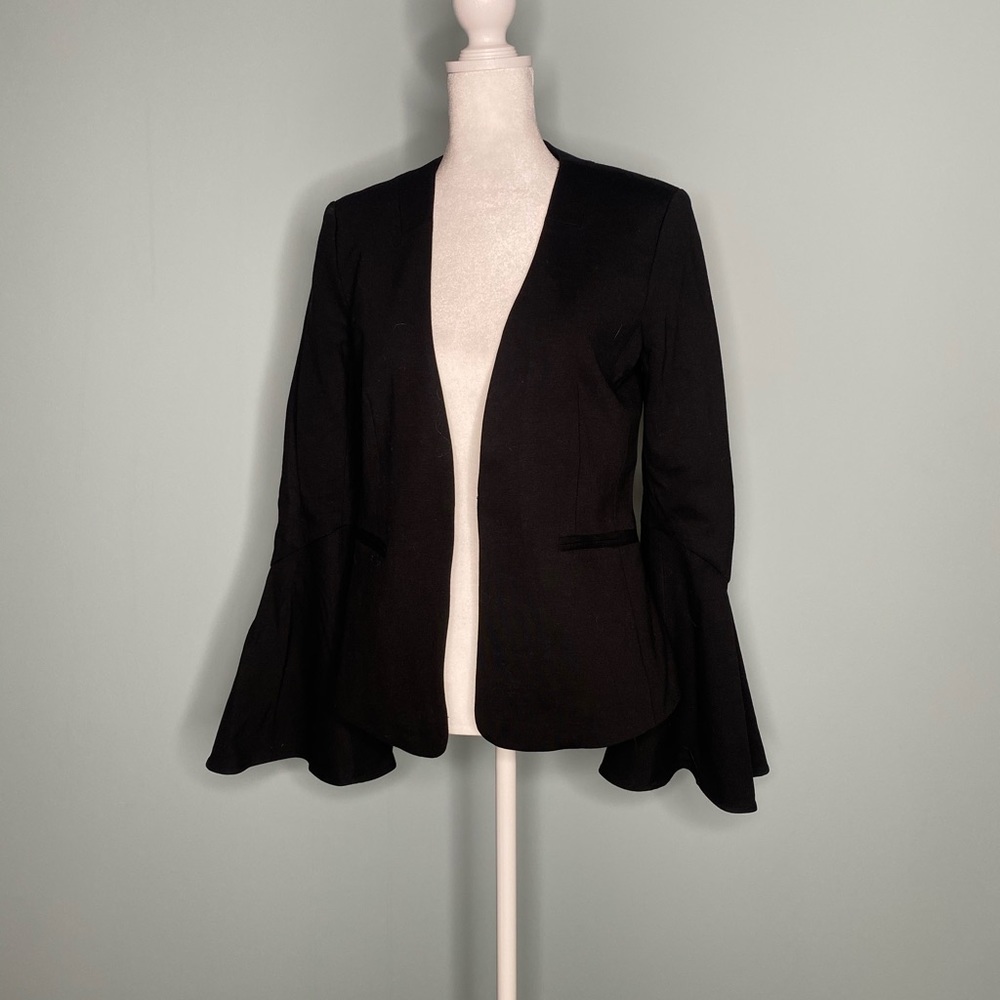 New  black blazer with bell sleeves from Cartionnier /Anthropologie.  Size XS